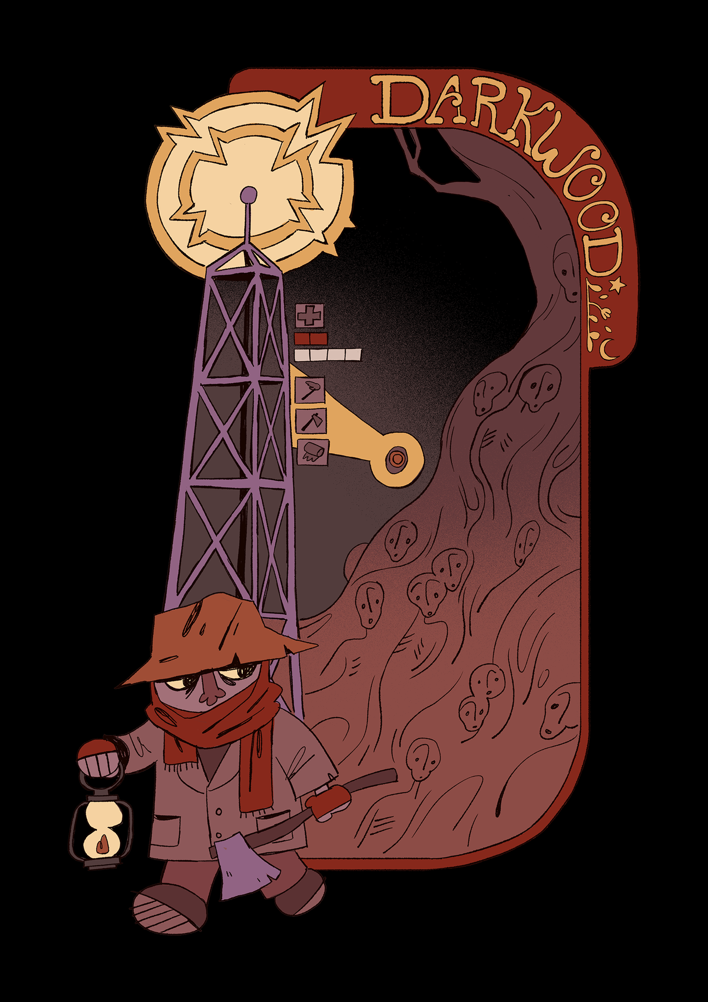 Darkwood Tower A2 poster - signed